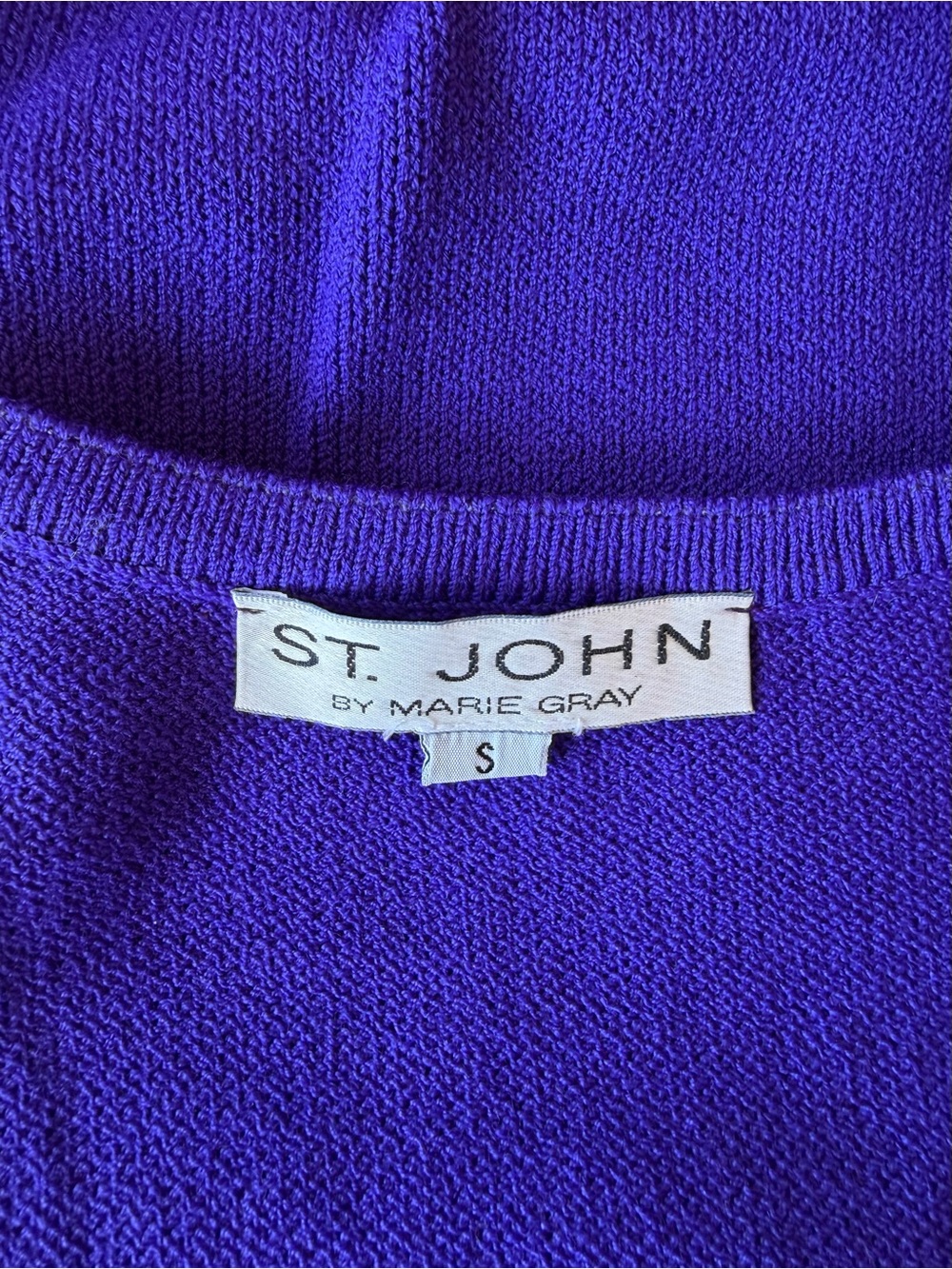 St. John by Marie Gray blue purple Santana knit sleeveless tank top shell Small - Picture 3 of 5